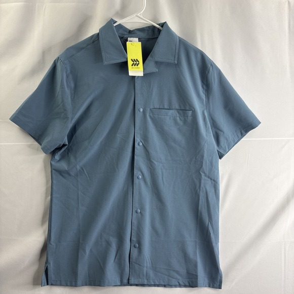 all in motion Other - All In Motion NWT Men's Blue Medium Button Down S/S Tech Shirt Travel Casual